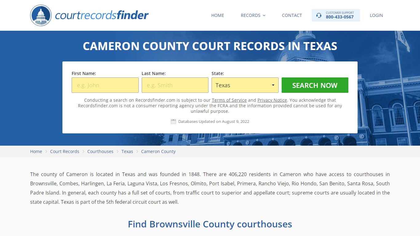 Cameron County, TX Court Records - Find Cameron Courthouses