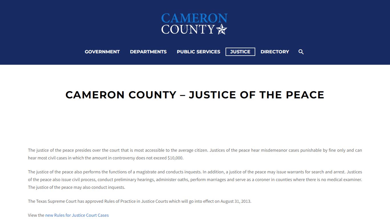 Cameron County - Justice of the Peace - Cameron County